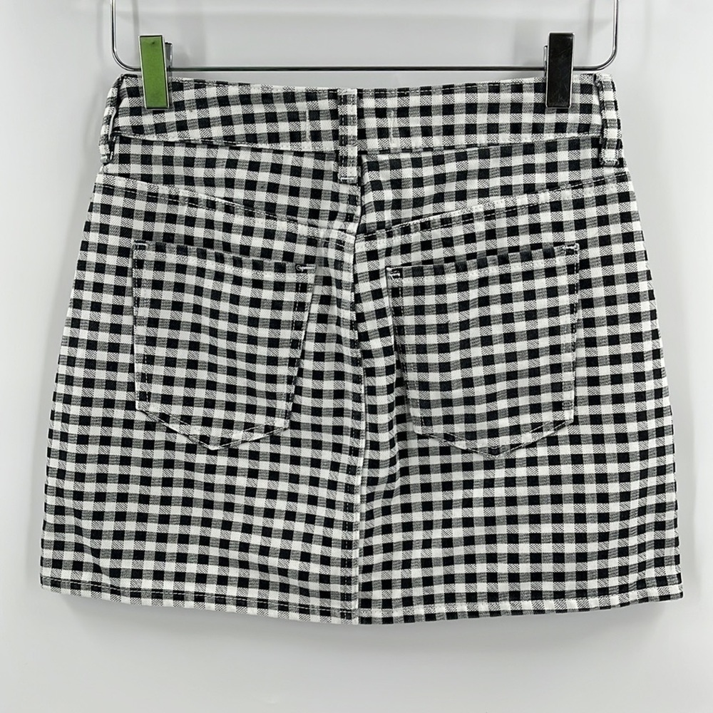 PACSUN black white plaid Mini skirt 5 pocket Sz 24 - Picture 2 of 4